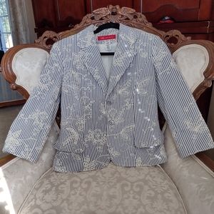 Embroidered Seersucker Jacket